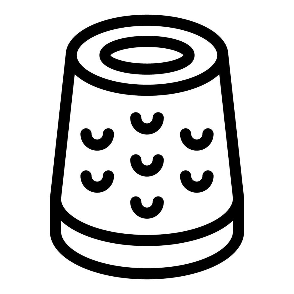 Metal sewing thimble with dimples for sewing and needlework icon vector