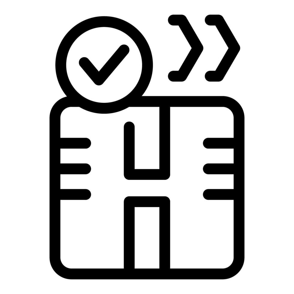 Package being shipped with checkmark indicating successful delivery vector
