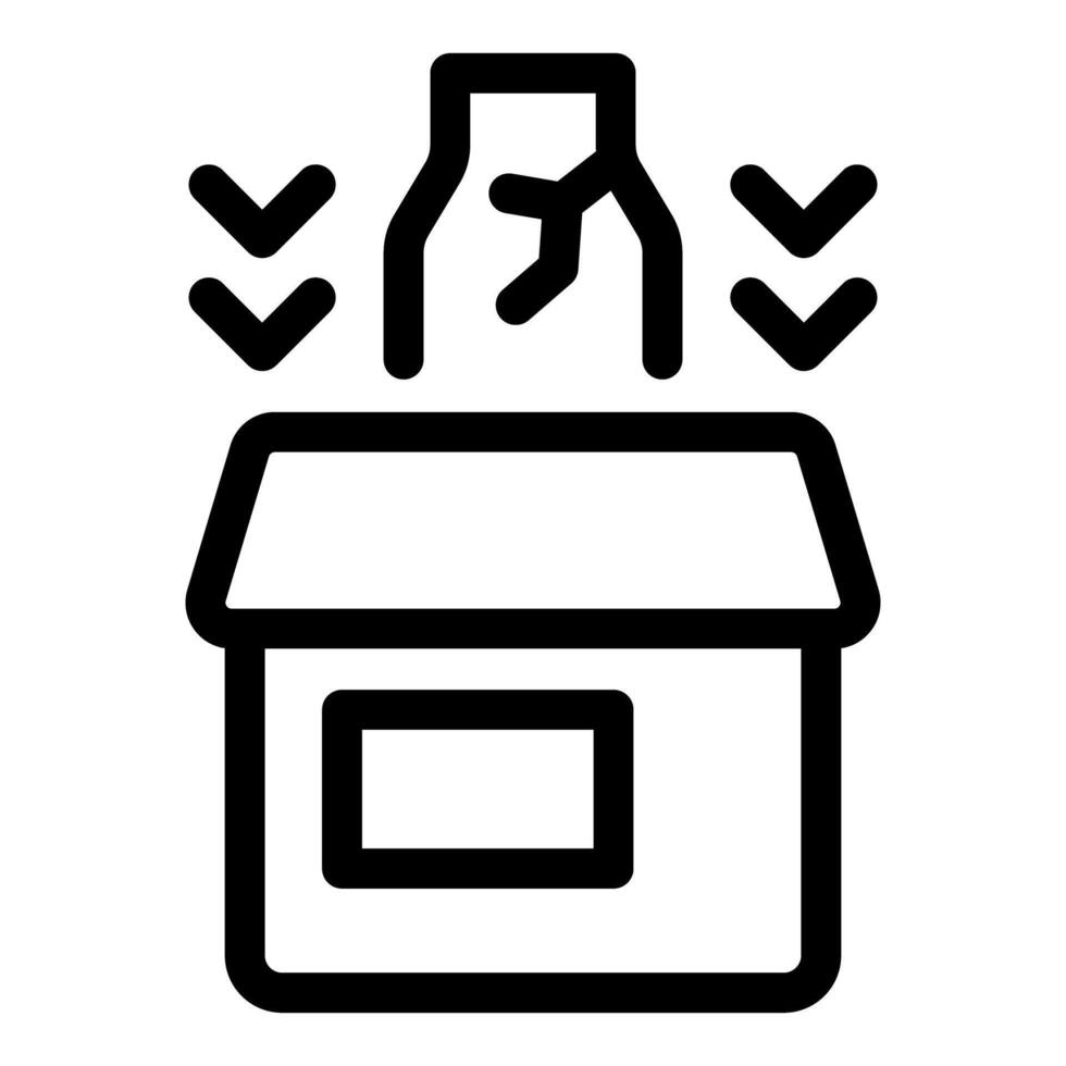 Broken bottle falling on house roof causing damage vector