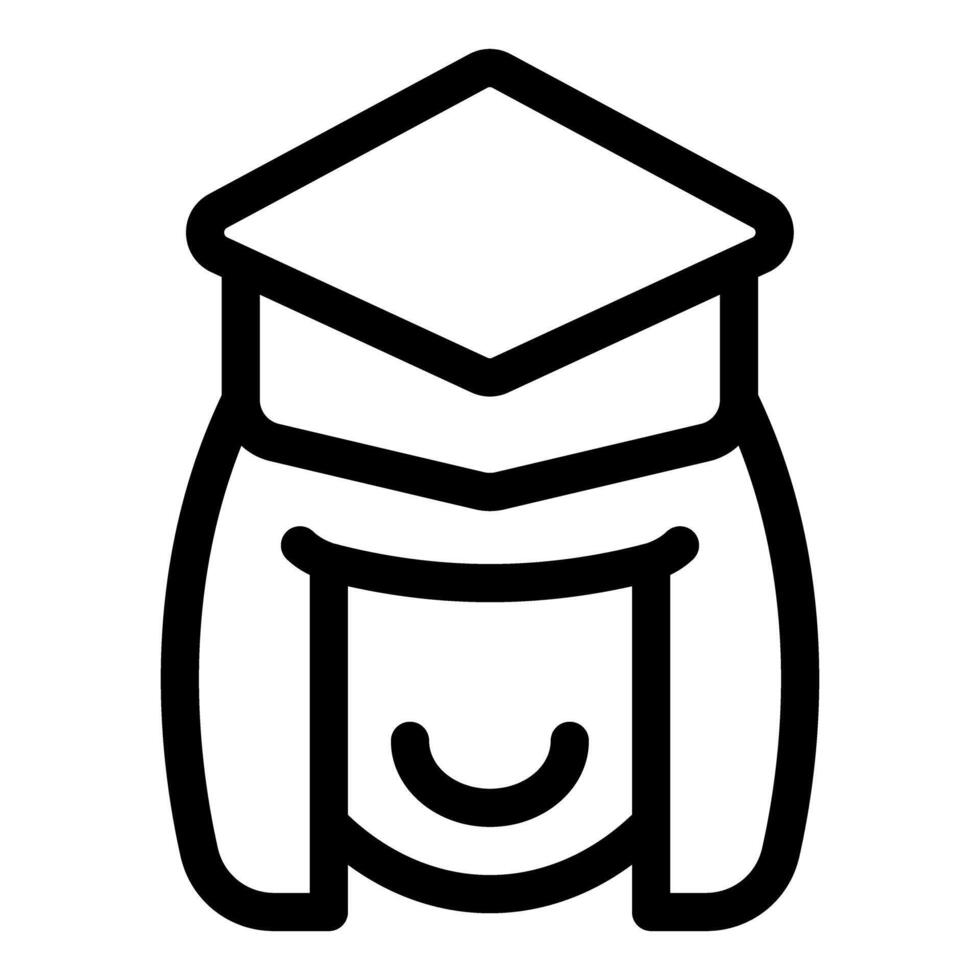 Happy graduate student wearing graduation cap icon vector