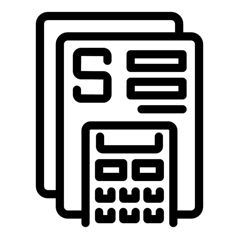 Accountant calculating taxes using calculator and financial statement vector