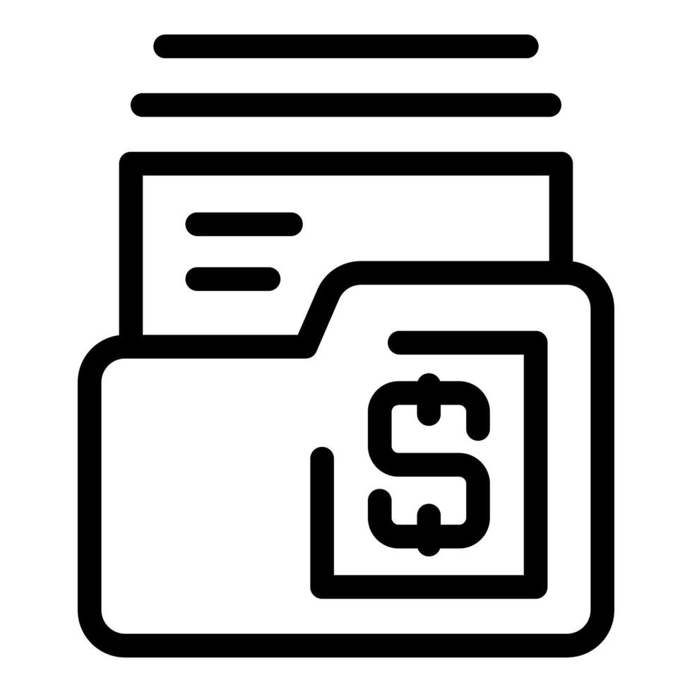 Folder containing documents with dollar symbol representing financial data vector