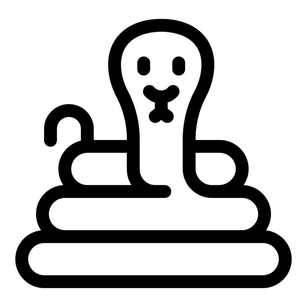 King cobra snake sitting spreading its hood icon vector
