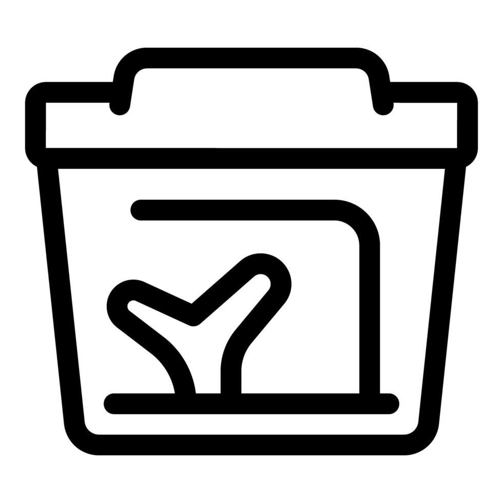 Airport security check point bin containing sharp objects vector