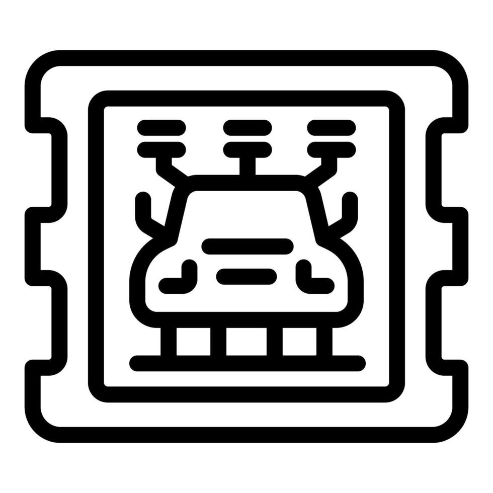 Microchip controlling driverless self driving autonomous car vector