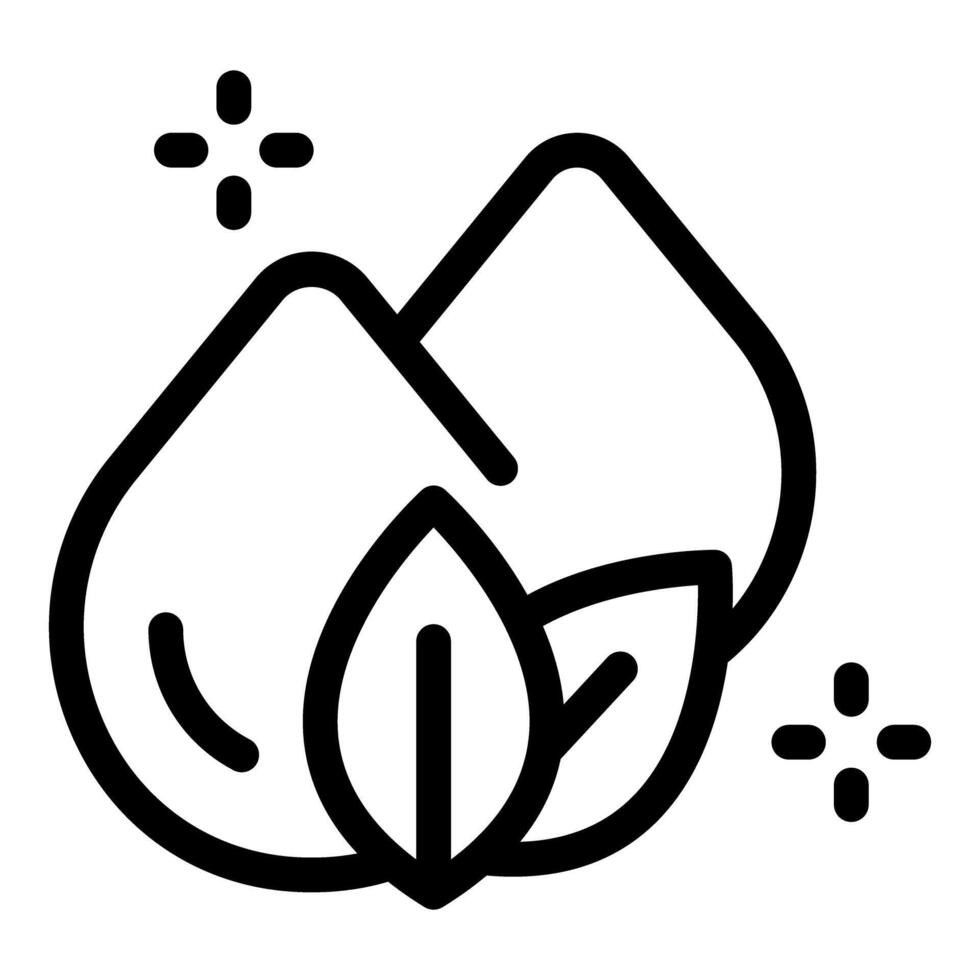 Natural essence symbol with water drops and leaves embracing nature vector