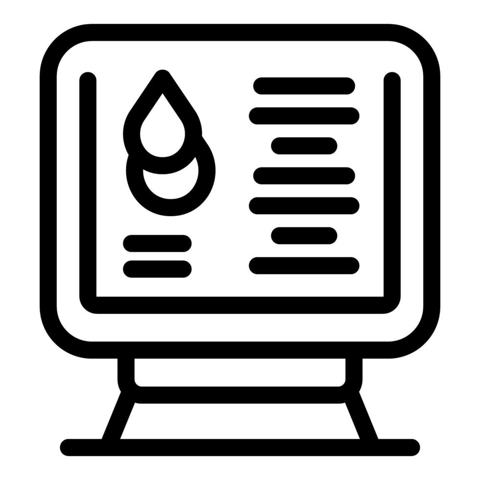 Computer showing water drop icon for plumbing services vector