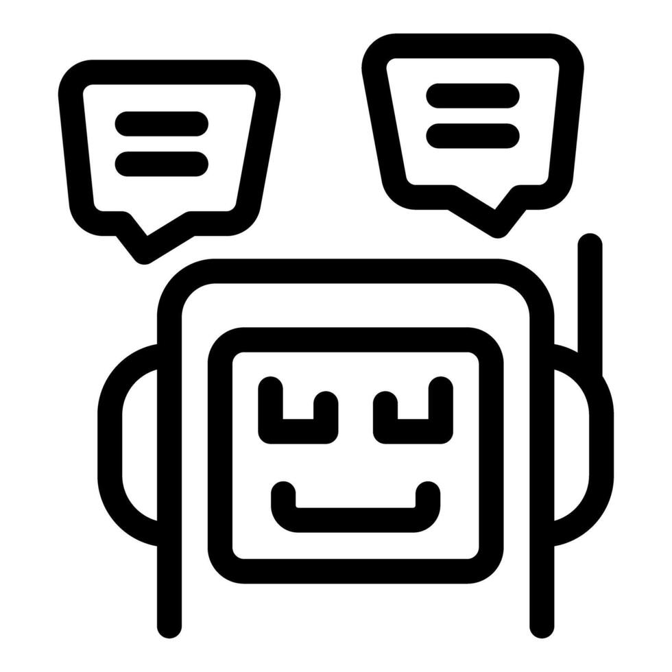 Chatbot having conversation with speech bubbles showing vector