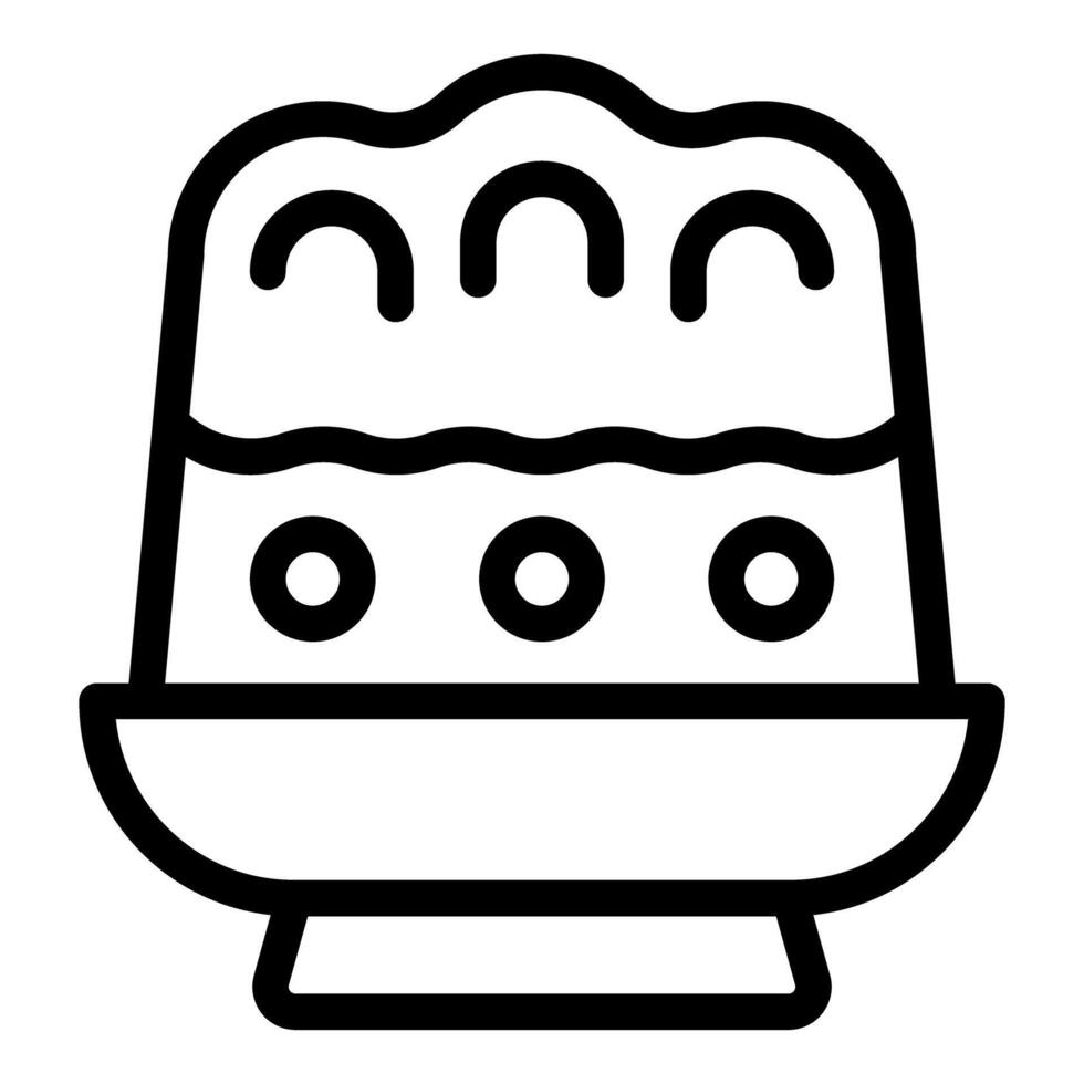 Delicious pudding dessert on a plate being served on the table vector