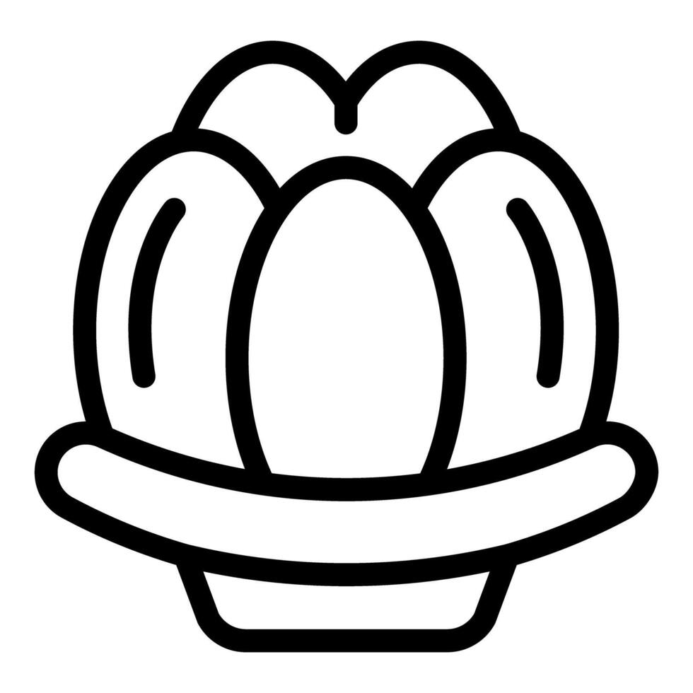 Round brussels sprout lying on surface line icon, vegetable concept vector