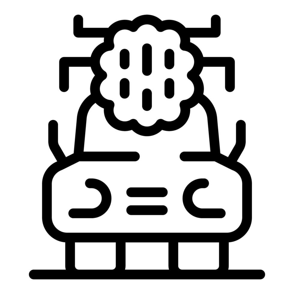 Self driving autonomous car using artificial intelligence icon vector