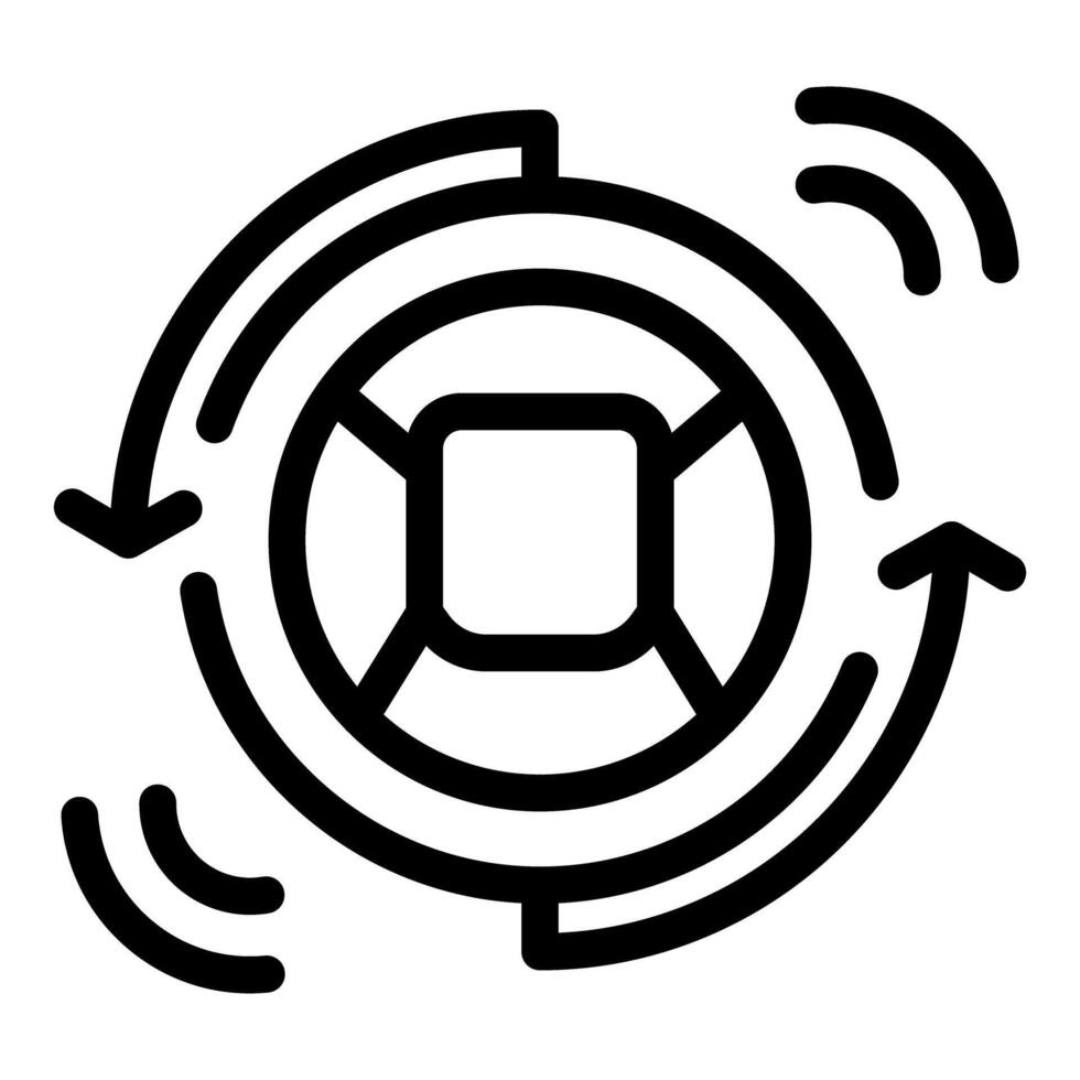 Data exchange system transforming with rotating arrows vector