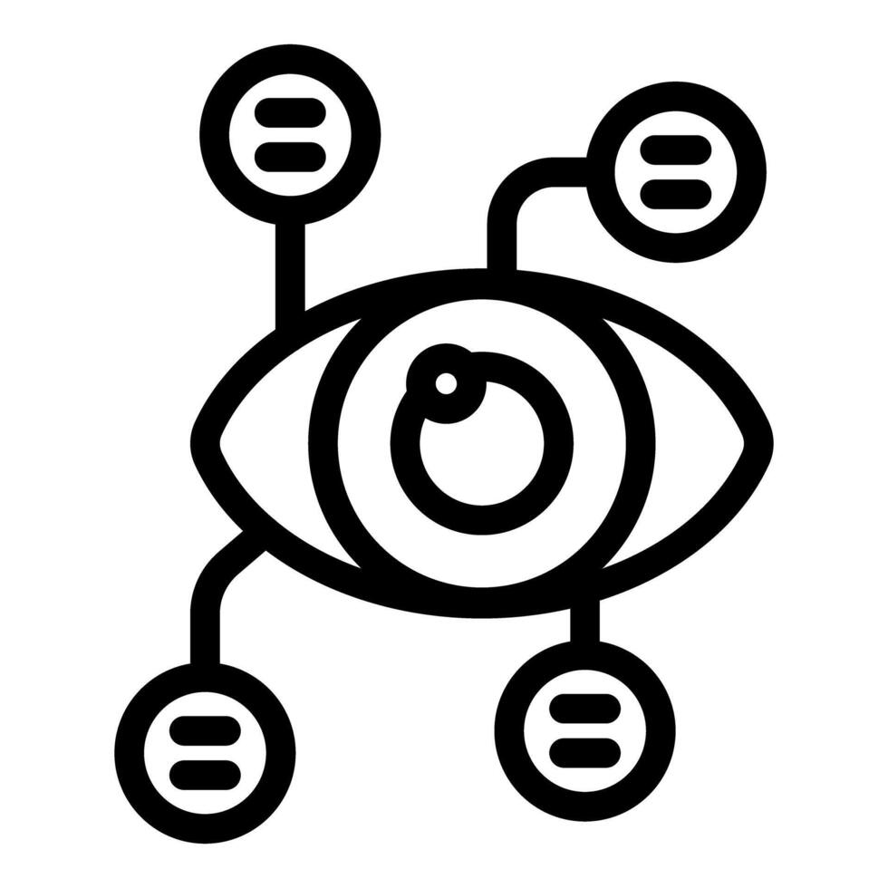 Artificial intelligence icon showing machine learning, vision, and data analysis vector