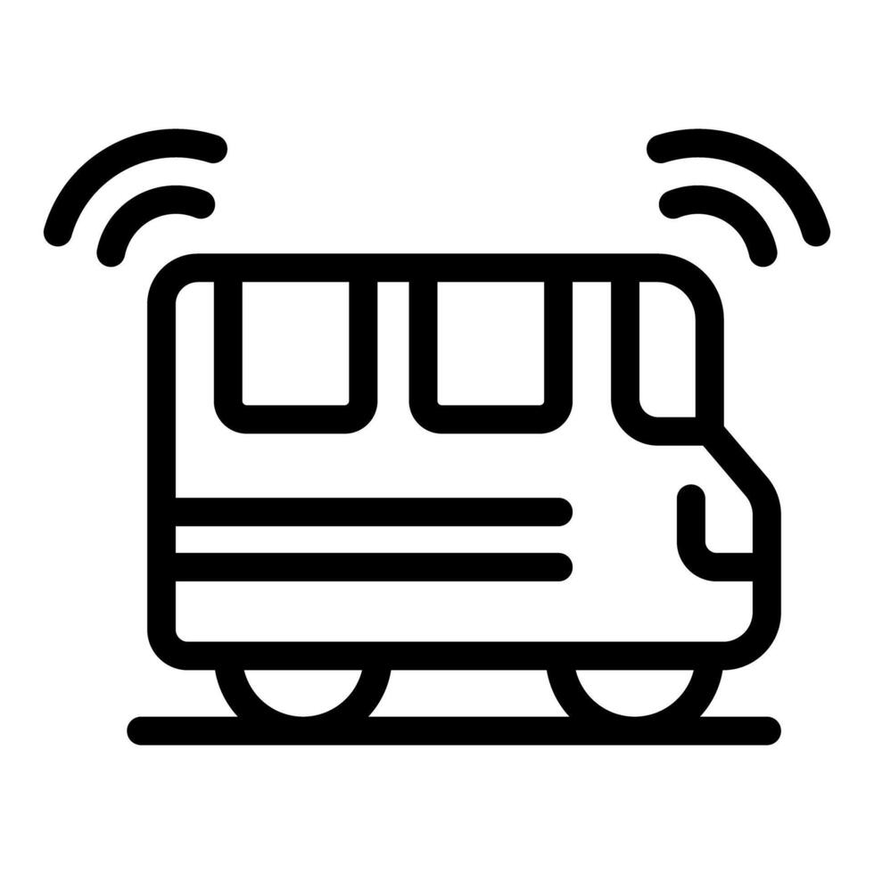 Driverless autonomous self driving public transportation bus icon vector