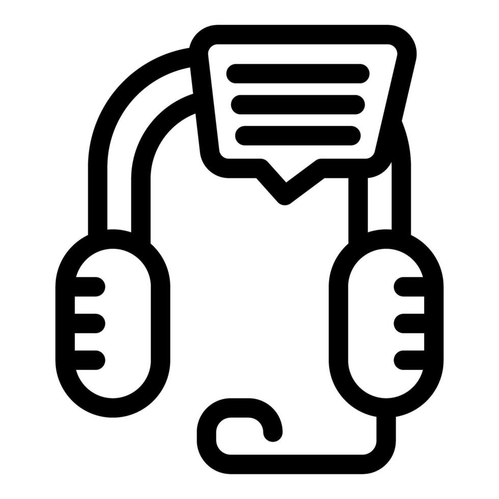 Headphones speaking with speech bubble showing online podcast vector