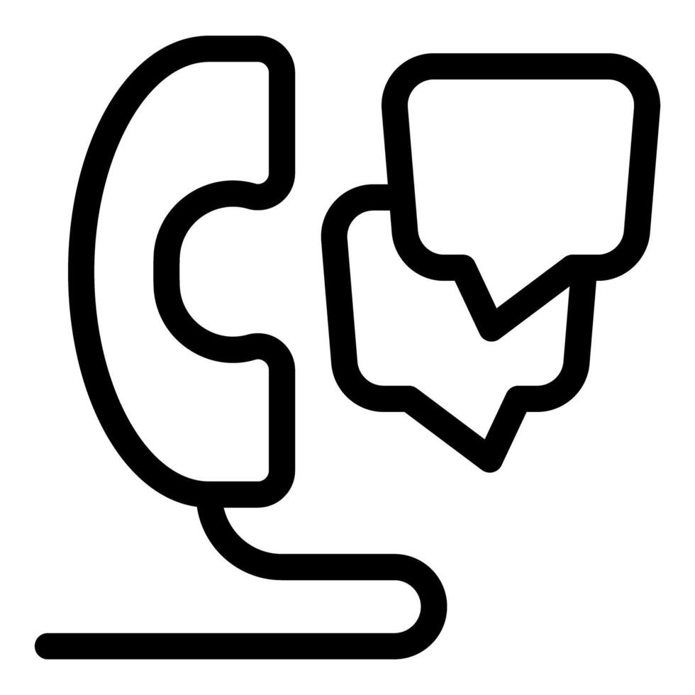 Telephone icon showing online chatting with speech bubbles vector
