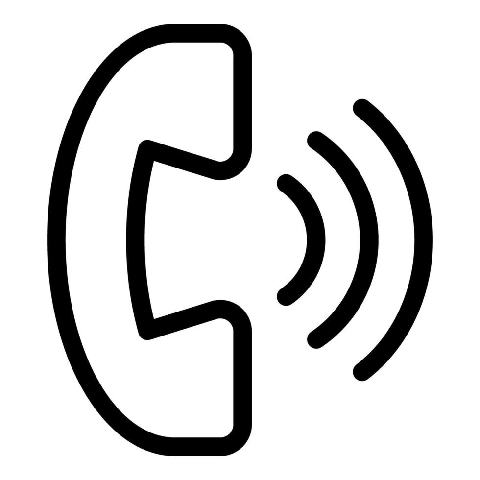 Phone icon emitting sound waves representing communication vector