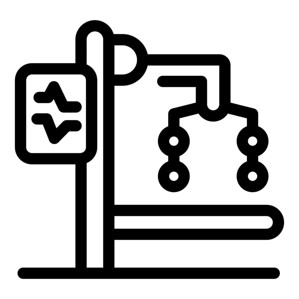 Medical equipment showing heartbeat rate while operating patient vector