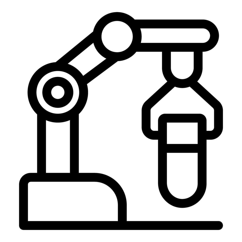 Robotic arm holding test tube in modern laboratory vector