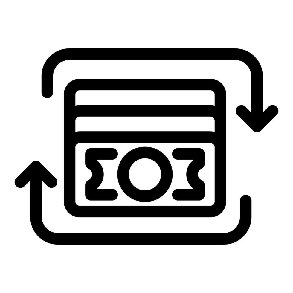 Money circulation concept with credit card and arrows icon vector