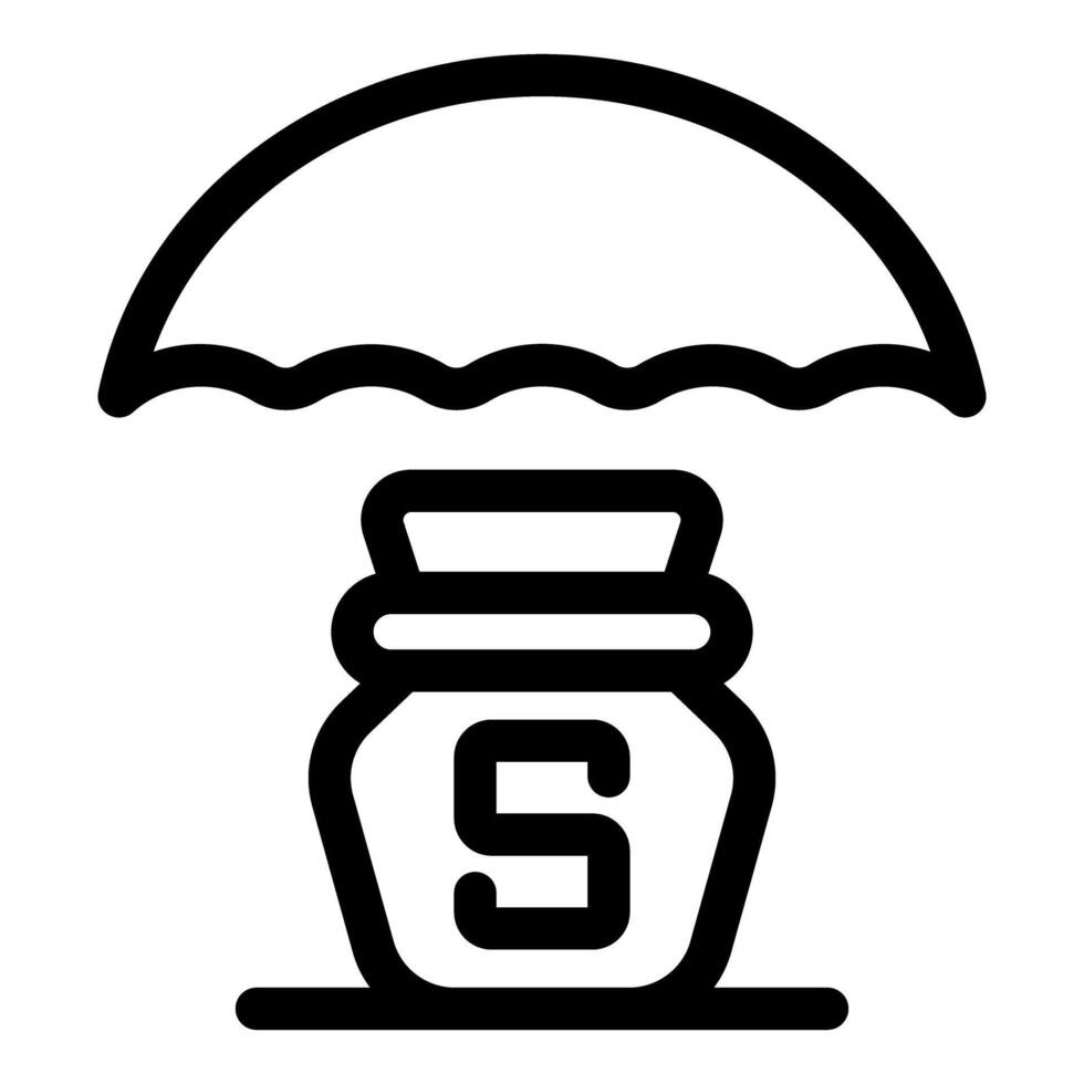 Money insurance protecting savings with umbrella coverage vector