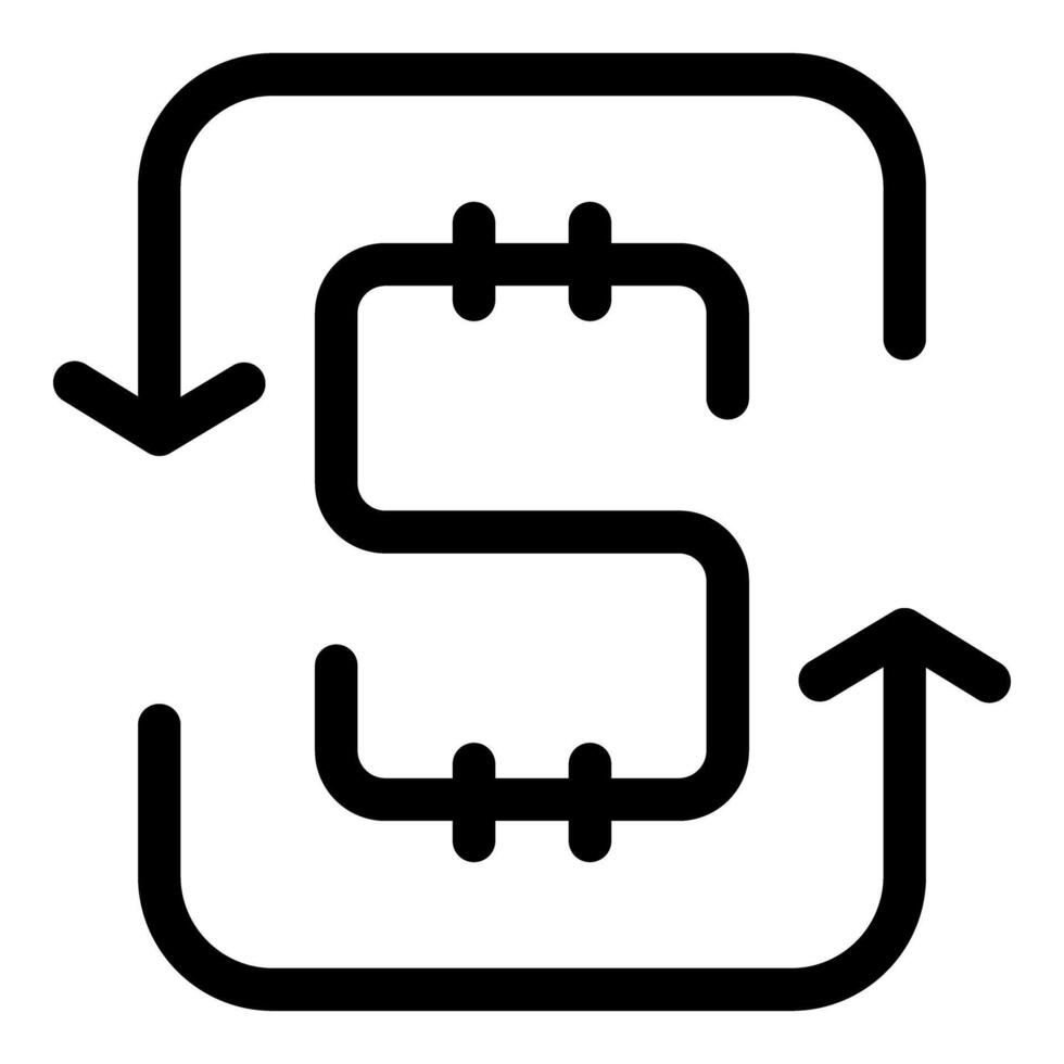 Money flow with up and down arrows inside square vector