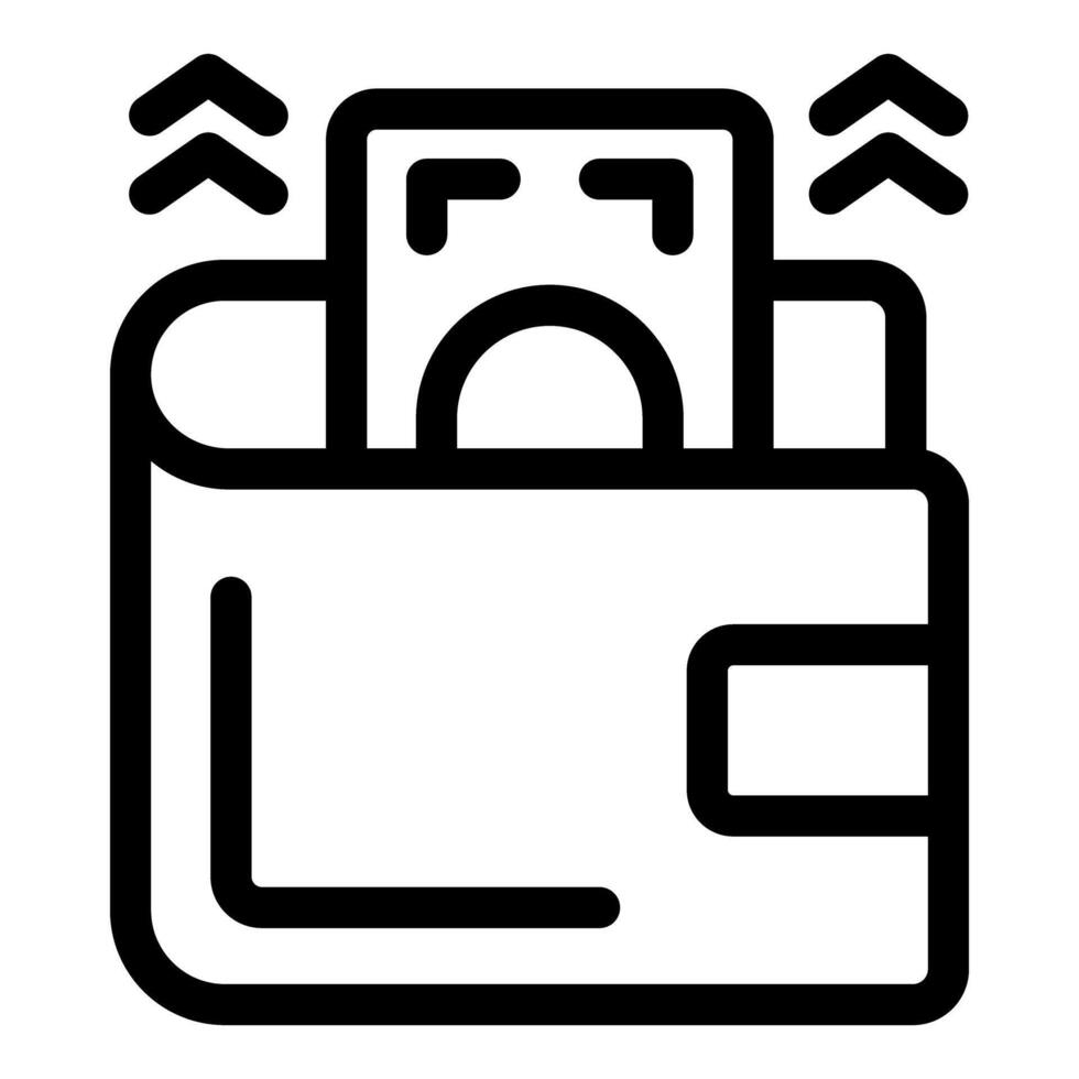 Wallet increasing money value showing growth wealth and savings vector