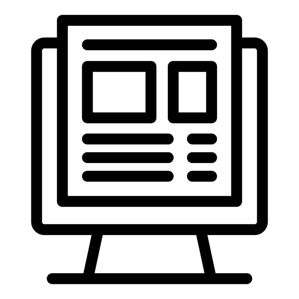 Desktop computer displaying website homepage layout design icon vector