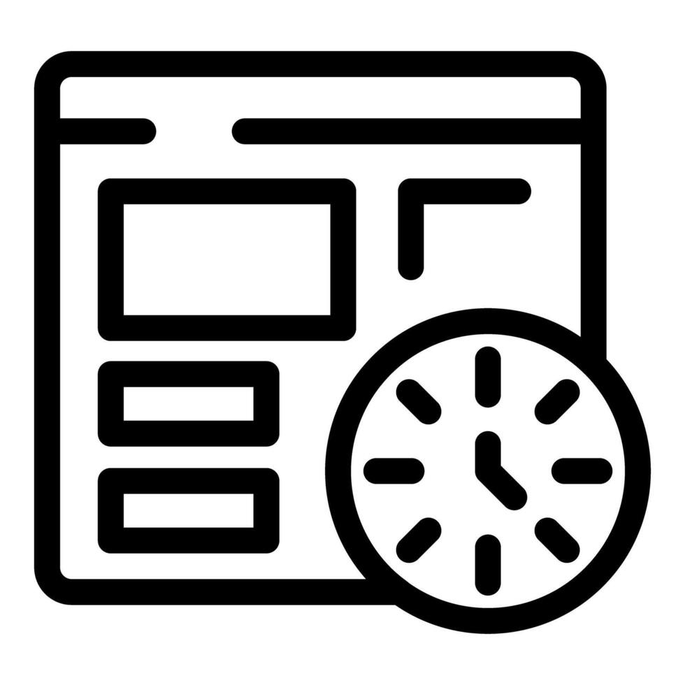 Website speed optimization showing time taking to load vector