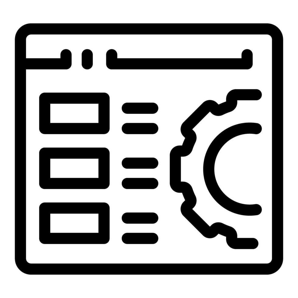 Website development optimization process with cogwheel icon vector