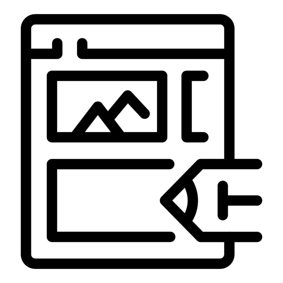 Web developer adding photo to website layout using content management system vector