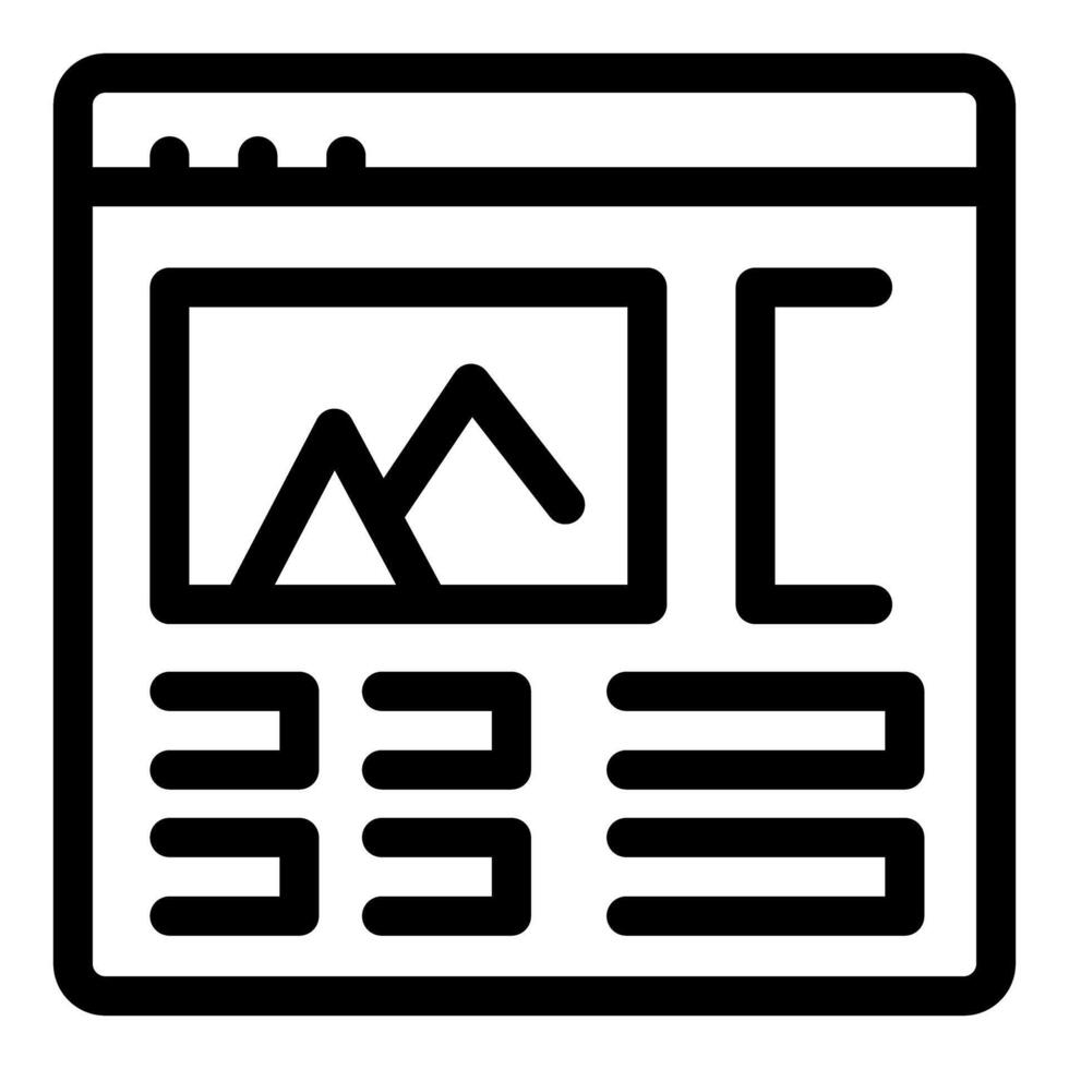 Website template showing image and text boxes for user interface design vector