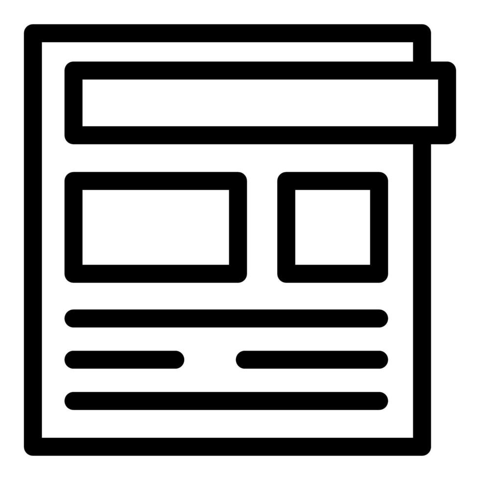 Webpage layout showing boxes for text and images vector