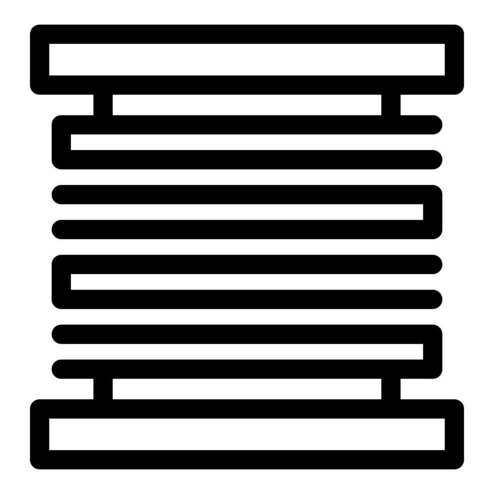 Black outline icon of a radiator heating a room vector