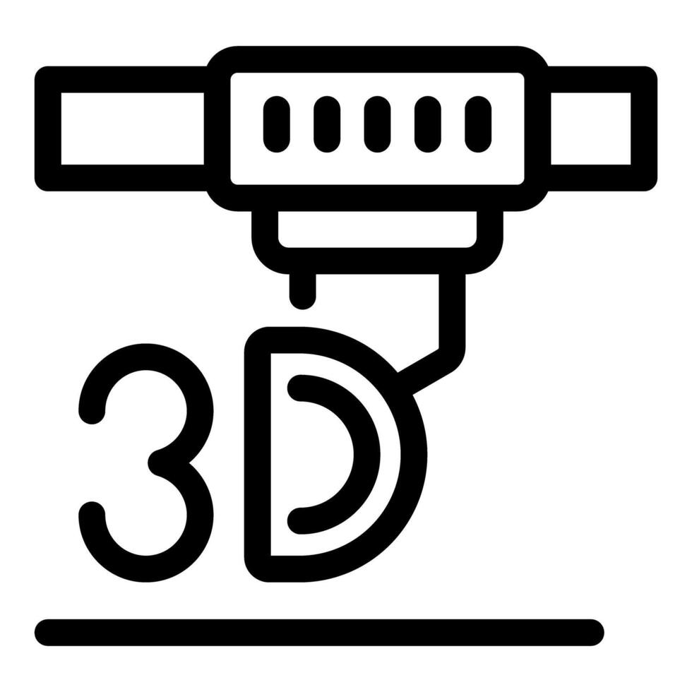 3d printer creating a three dimensional object vector