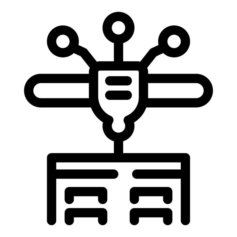 3d printing machine creating object from digital model icon vector