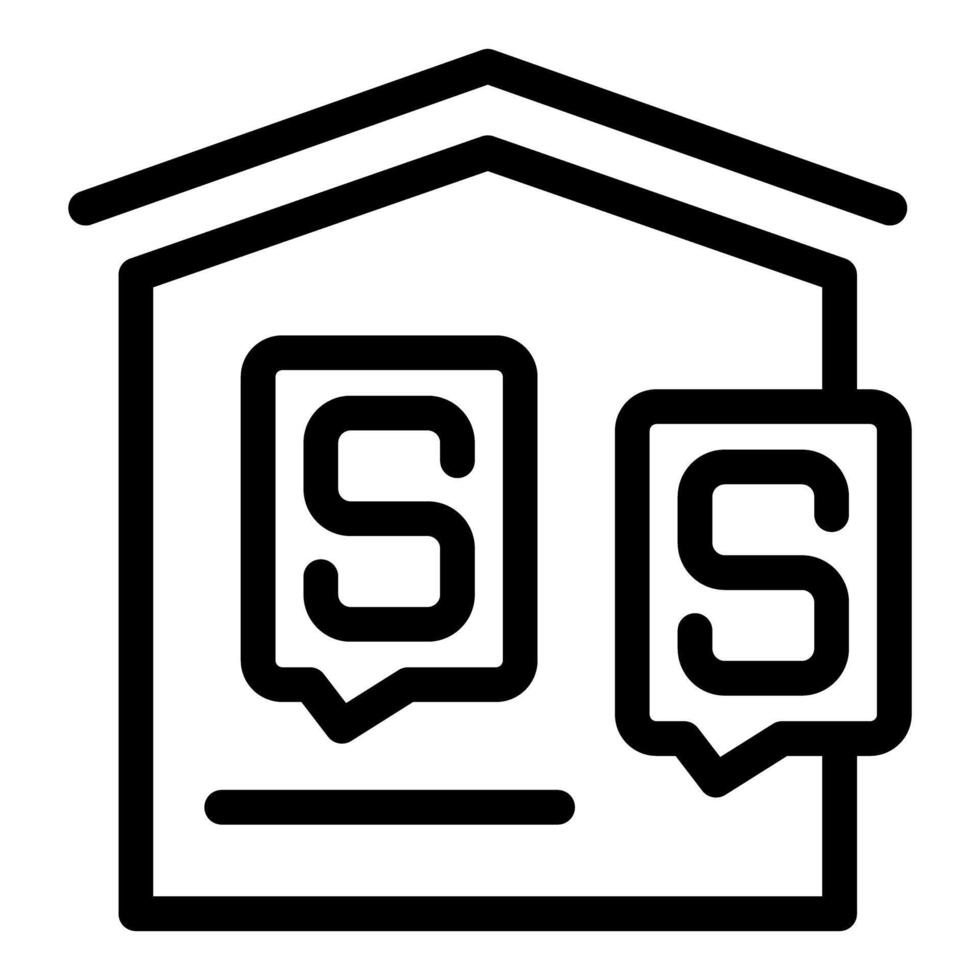 Outline icon representing a smart home controlled by voice commands vector