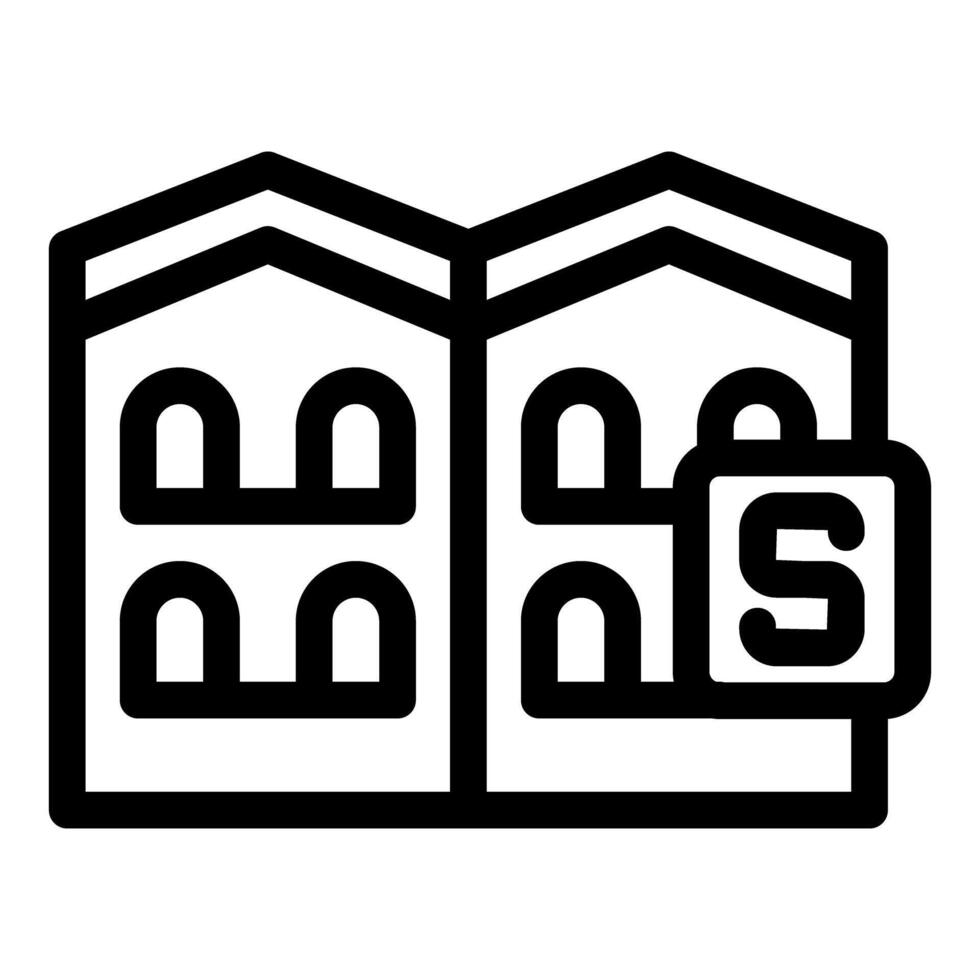 Modern building with letter s logo representing successful startup company vector