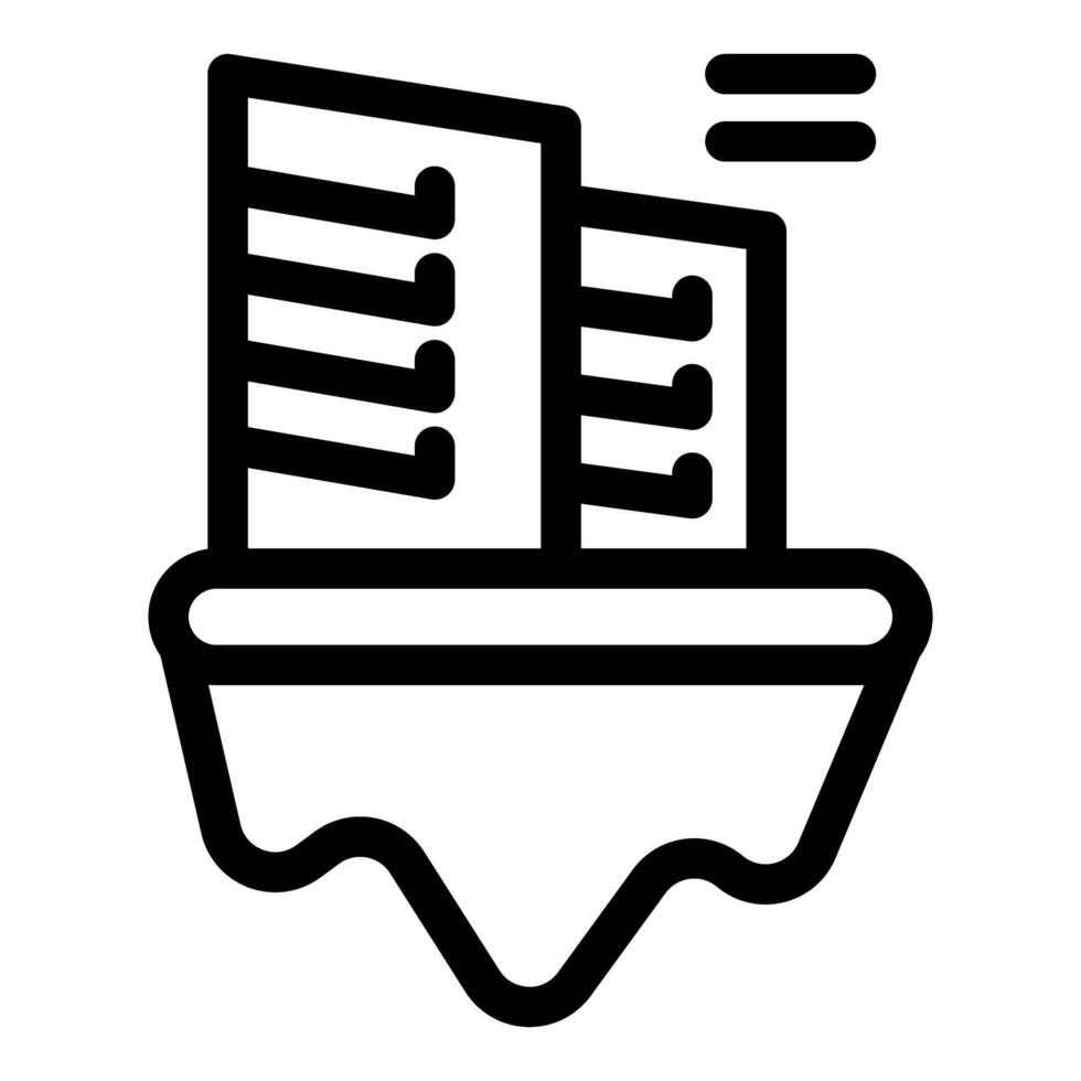 City buildings standing on melting ice floe climate change icon vector
