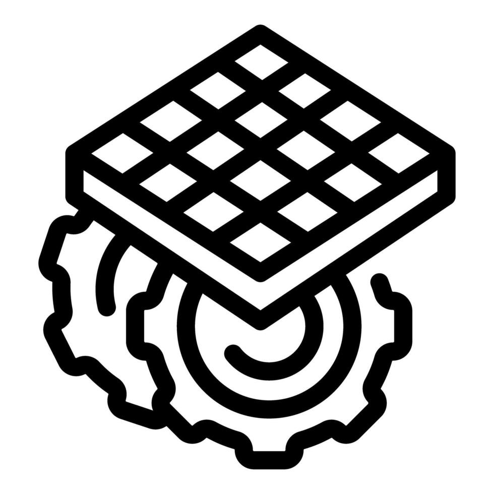 Solar panel generating power with gears for industry vector