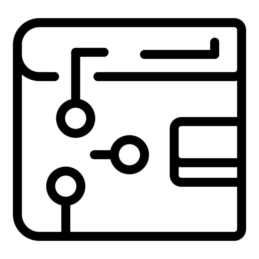 Electronic circuit board showing microchip structure icon vector