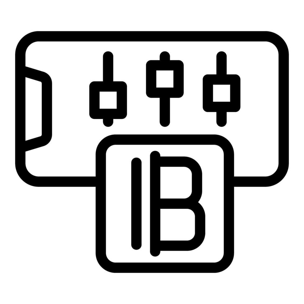 Smartphone displaying candlestick chart indicating bitcoin trading activity vector