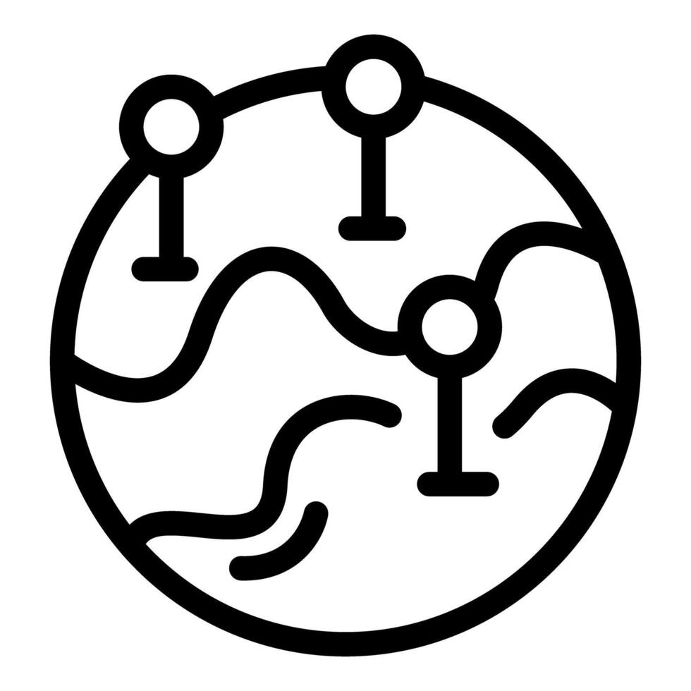 World map with gps location pins showing global navigation vector