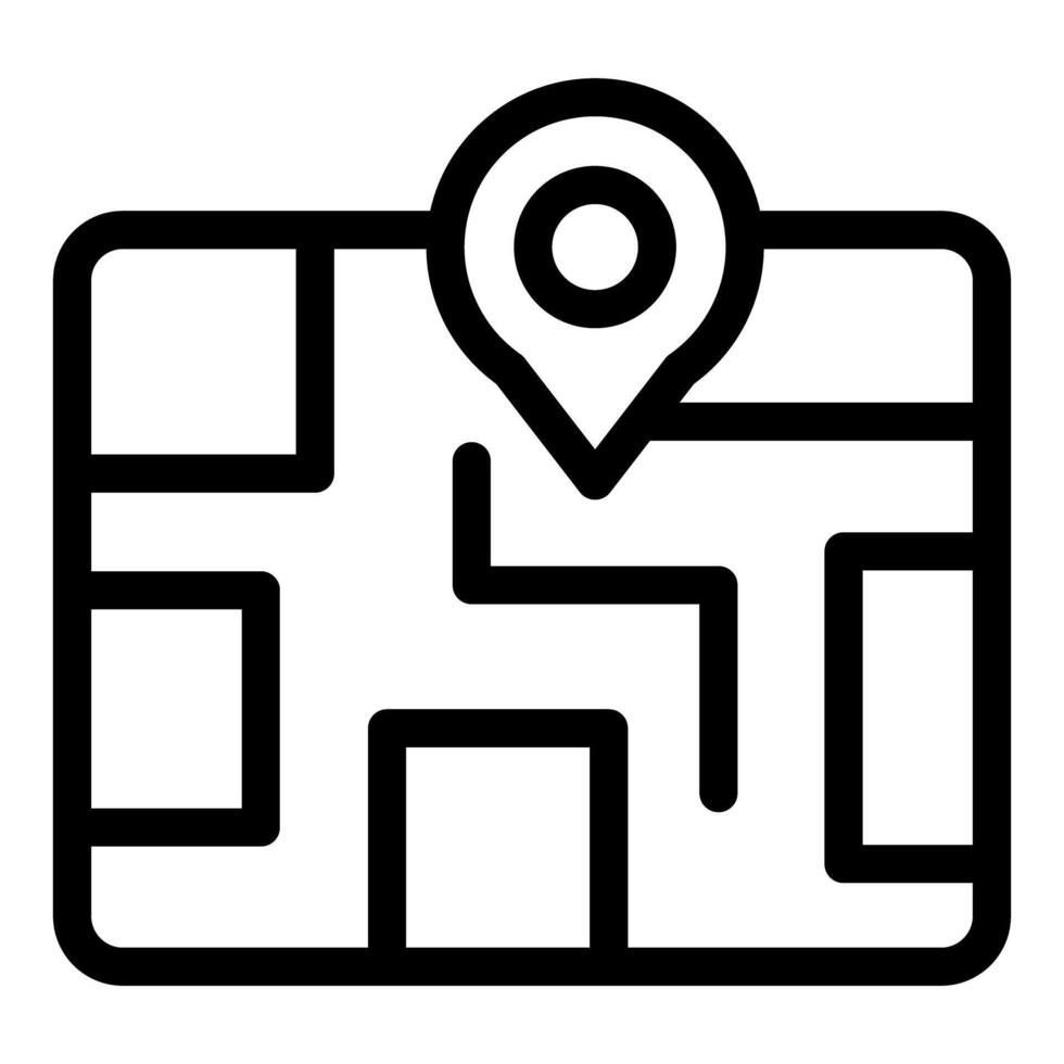 Location pin showing destination on simple city map icon vector