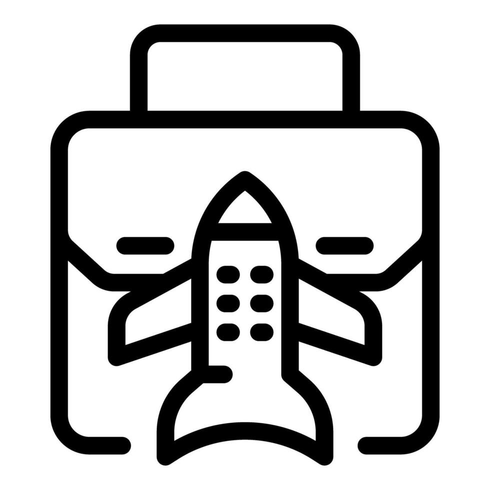 Airplane taking off from briefcase symbolizing business trip vector