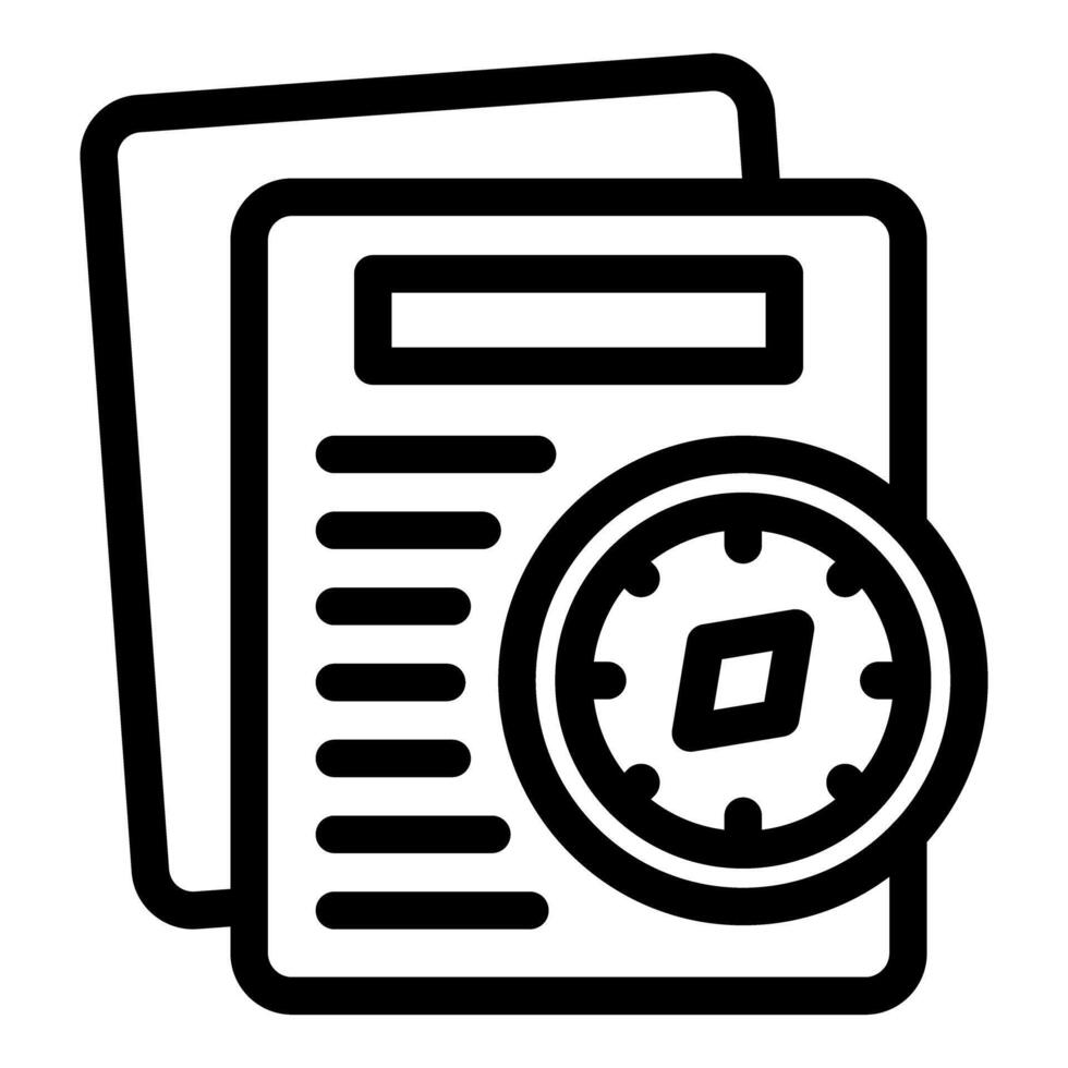 Compass guiding business strategy planning document icon vector
