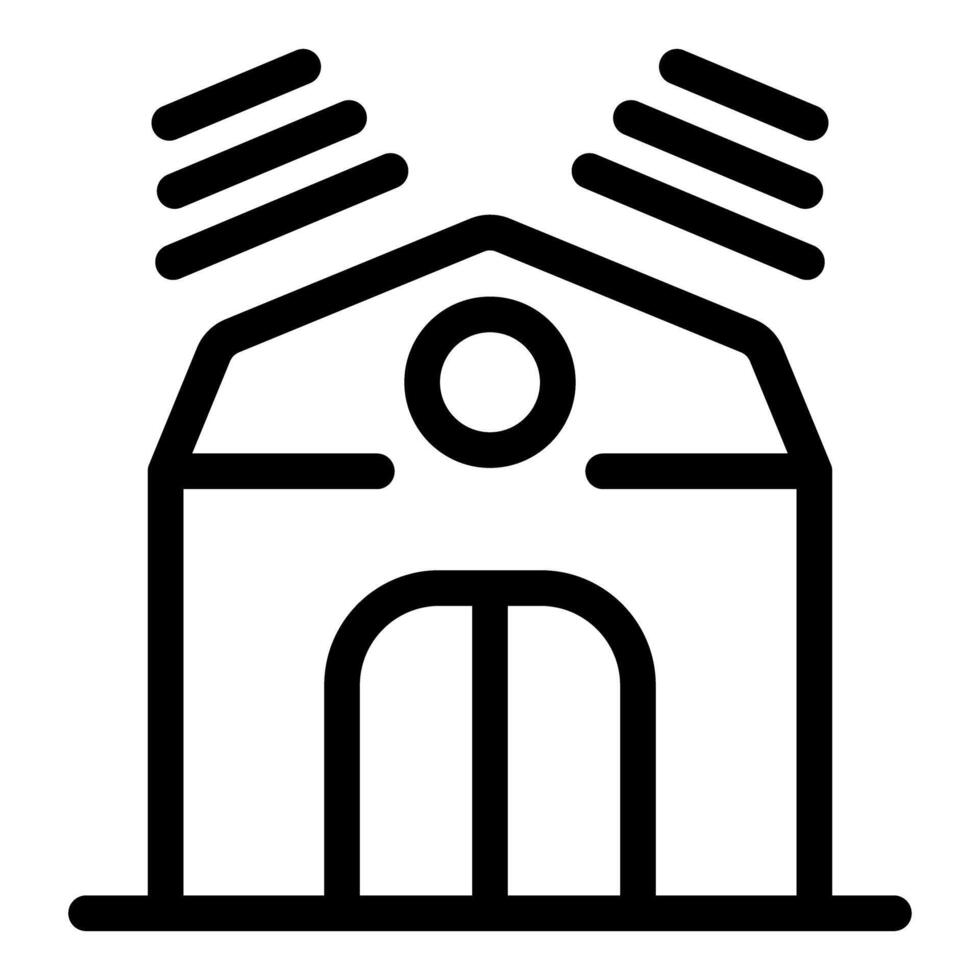 Smart farm building icon with sensors monitoring vector