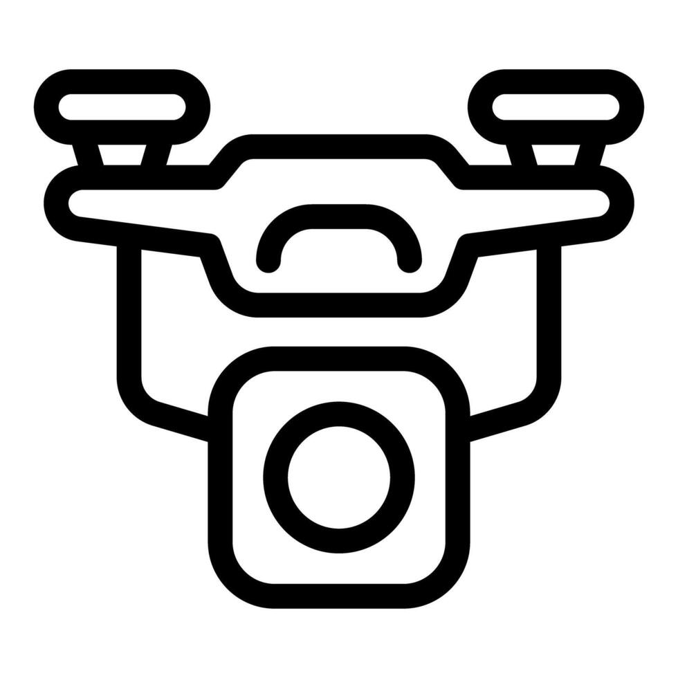 Drone flying taking photos icon outline style vector