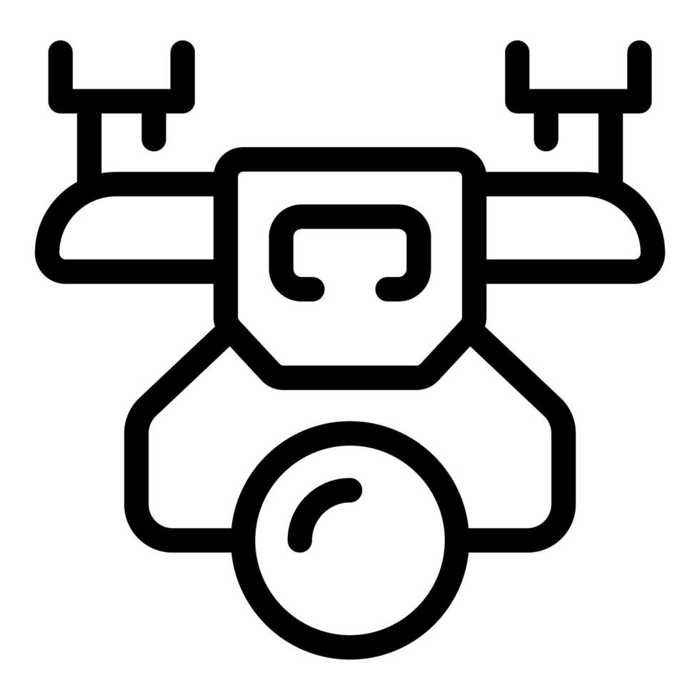Drone with camera taking aerial footage icon vector
