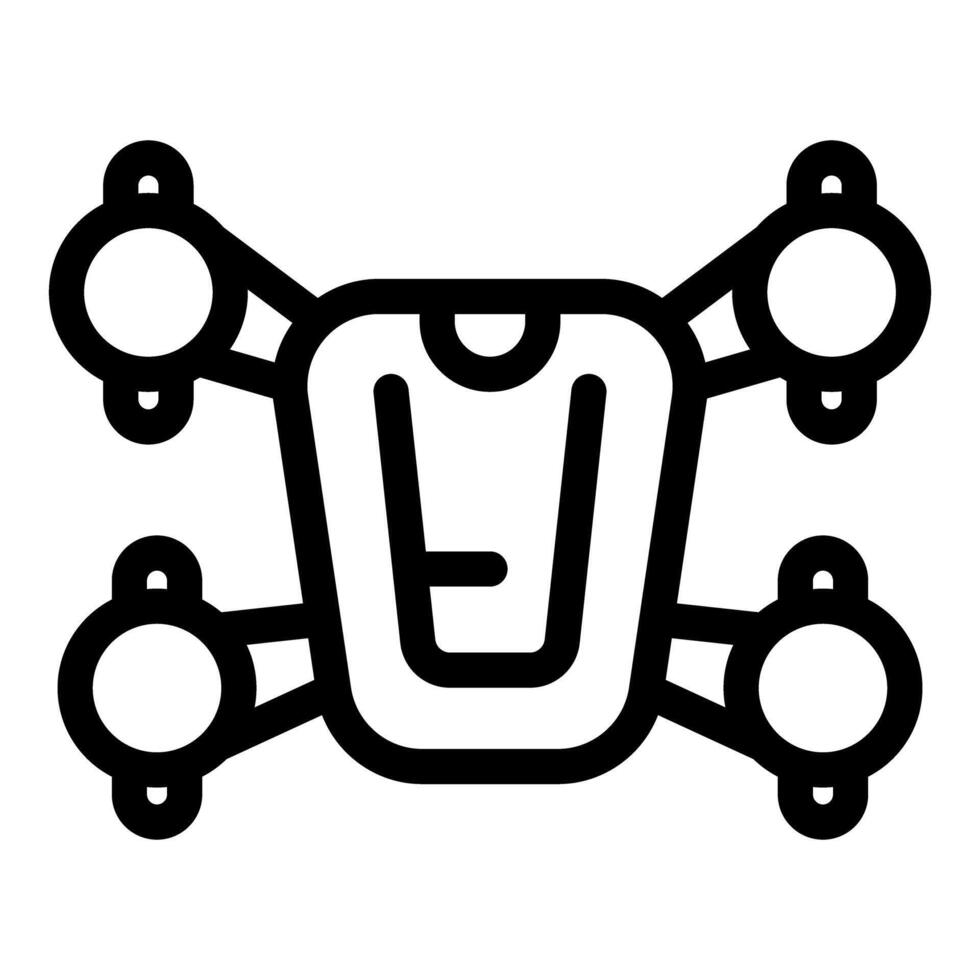 Drone flying taking photo icon outline style vector